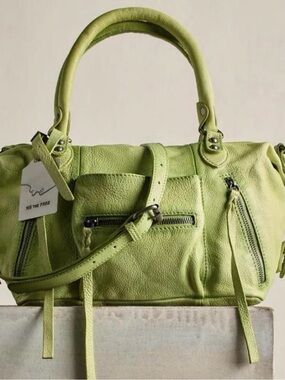 Free People We the Free Baby Emerson Matcha Green Leather Bag Purse NEW NWT HTF